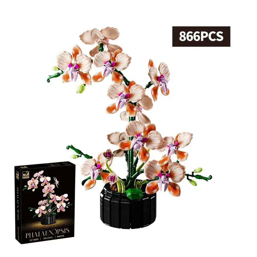 Educational Building Blocks Lego Compatible Set 866 Pieces City Mini Orchid Potted Plants For Kids Gift - ToylandEU