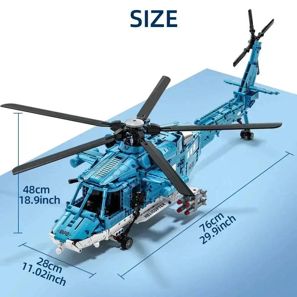 MOC Educational Military Helicopter Building Blocks Set 1521 Pcs - ToylandEU