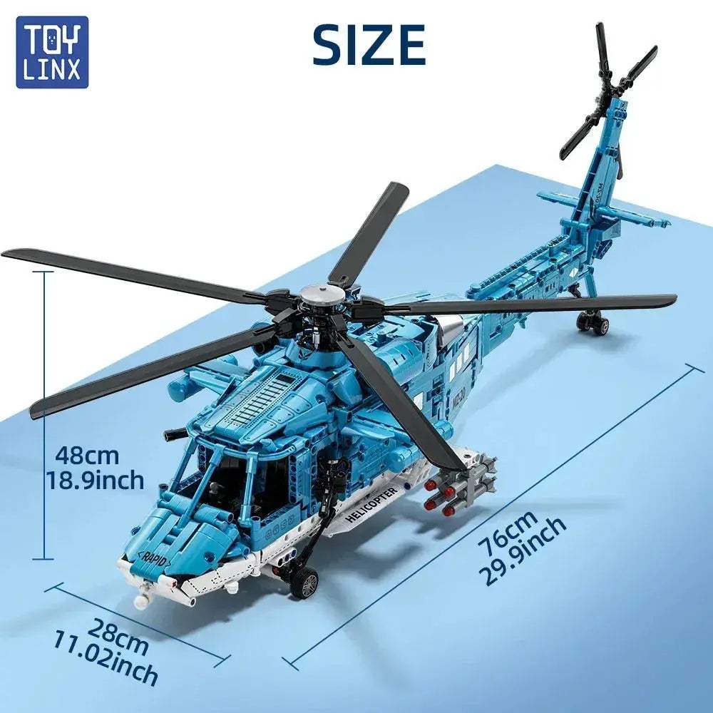 MOC Educational Military Helicopter Building Blocks Set 1521 Pcs - ToylandEU