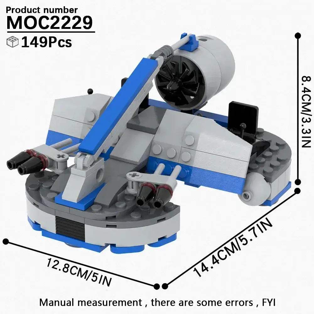 Educational SciFi Building Blocks Model Kit Aerocraft Speeder Bike - ToylandEU