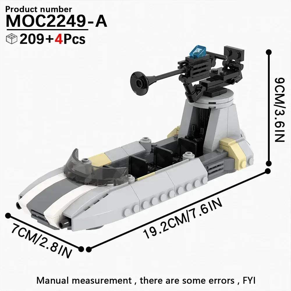 Educational SciFi Building Blocks Model Kit Aerocraft Speeder Bike - ToylandEU