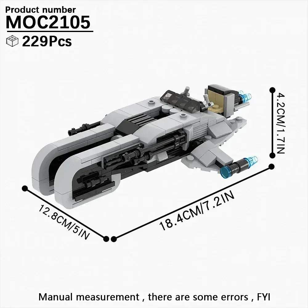 Educational SciFi Building Blocks Model Kit Aerocraft Speeder Bike - ToylandEU