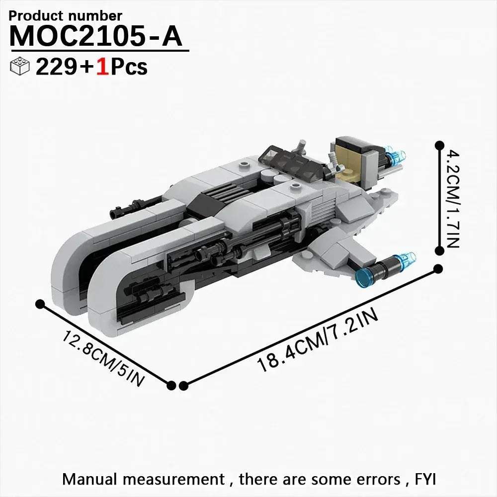 Educational SciFi Building Blocks Model Kit Aerocraft Speeder Bike - ToylandEU