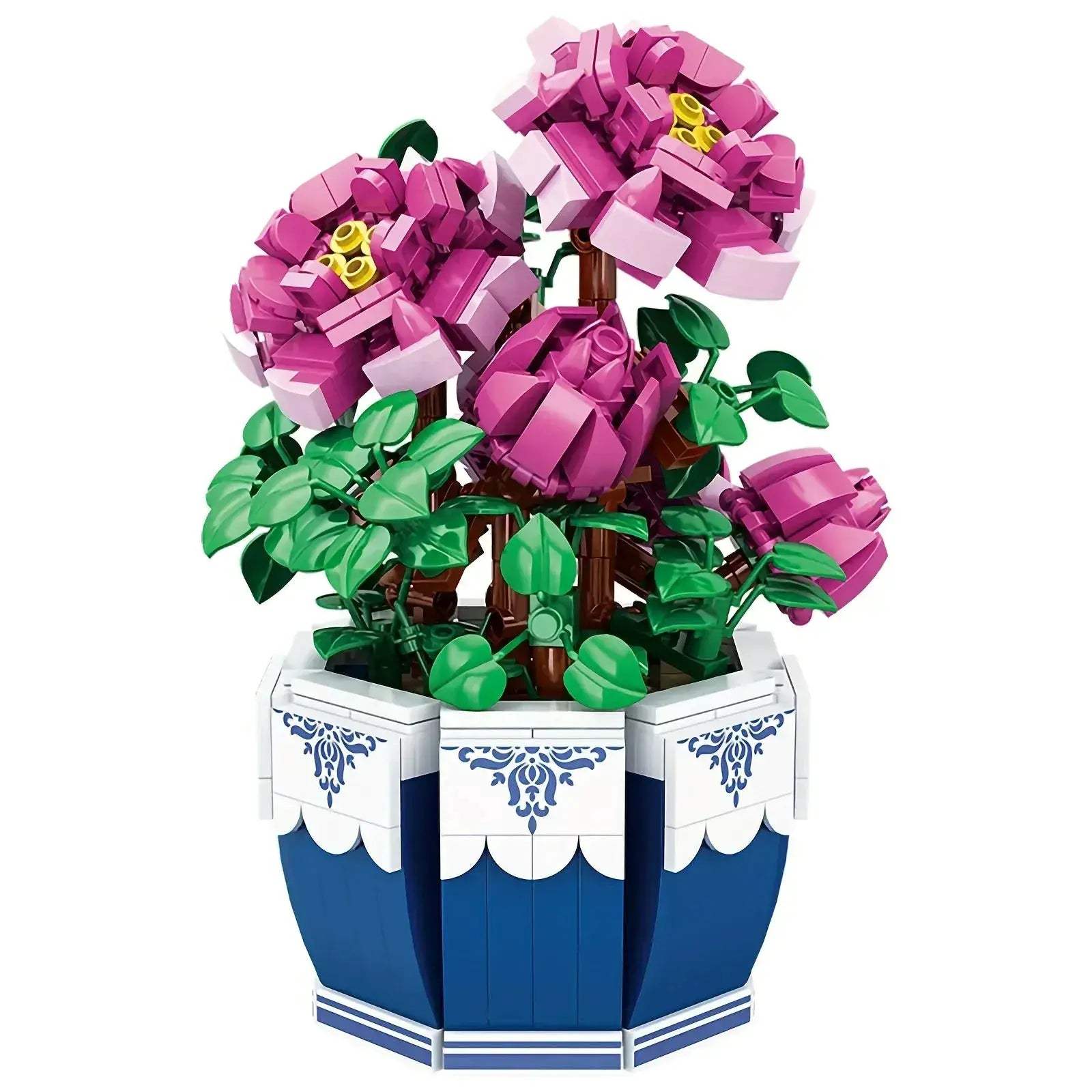 Exquisite Building Blocks Kit Peony Flower Bouquet For Home Decoration Valentines Day Mothers Day Adults - ToylandEU