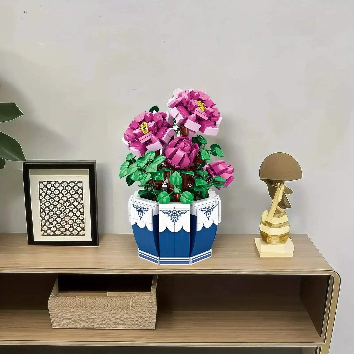 Exquisite Building Blocks Kit Peony Flower Bouquet For Home Decoration Valentines Day Mothers Day Adults - ToylandEU