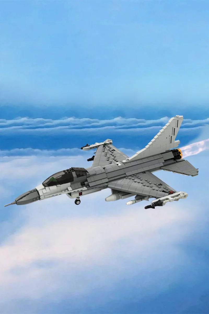 MOC F-16 Fighting Falcon 1:35 Scale Model Building Blocks - ToylandEU