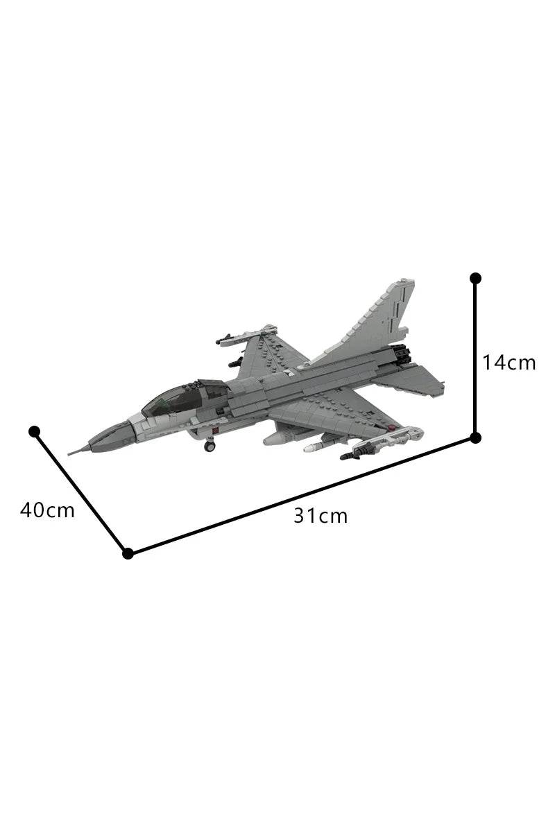 MOC F-16 Fighting Falcon 1:35 Scale Model Building Blocks - ToylandEU