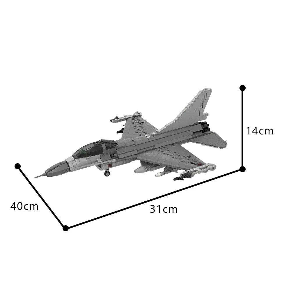 MOC F-16 Fighting Falcon 1:35 Scale Model Building Blocks - ToylandEU