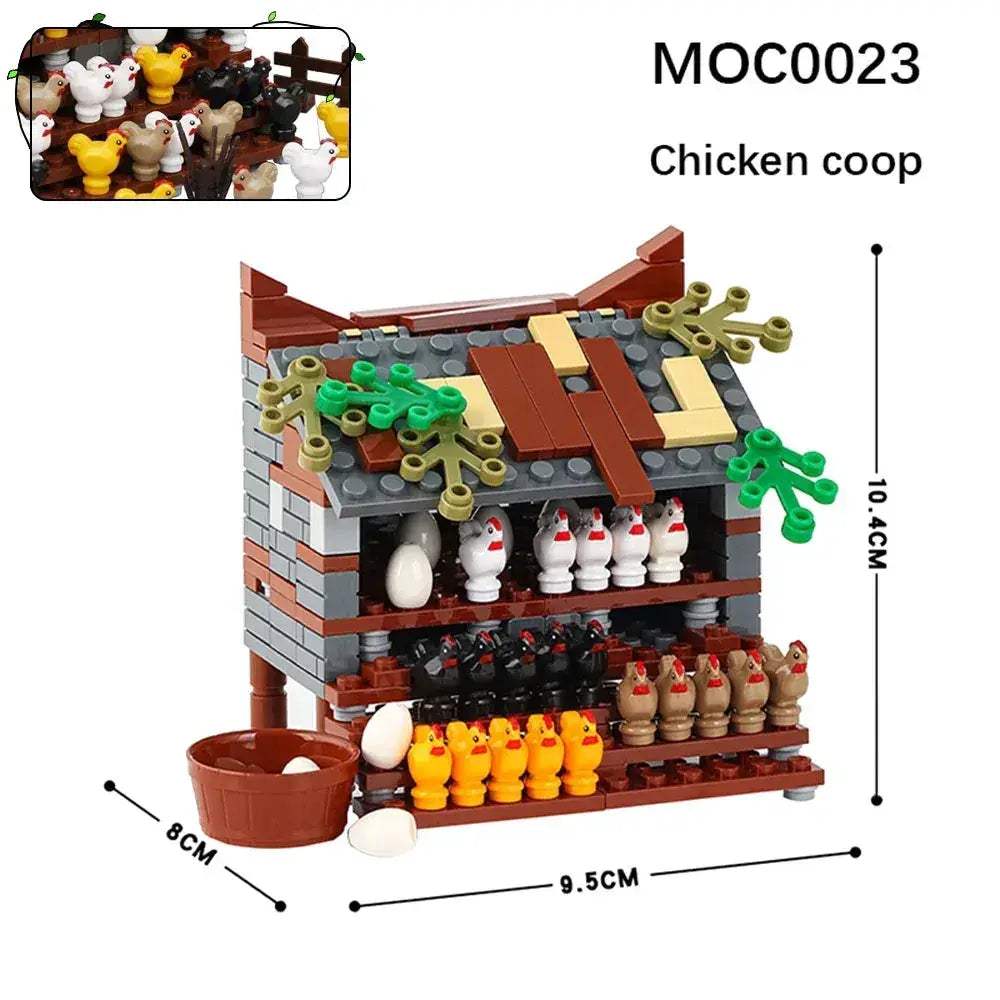 Farm Building Blocks Set With Flower And Animal Figures - ToylandEU