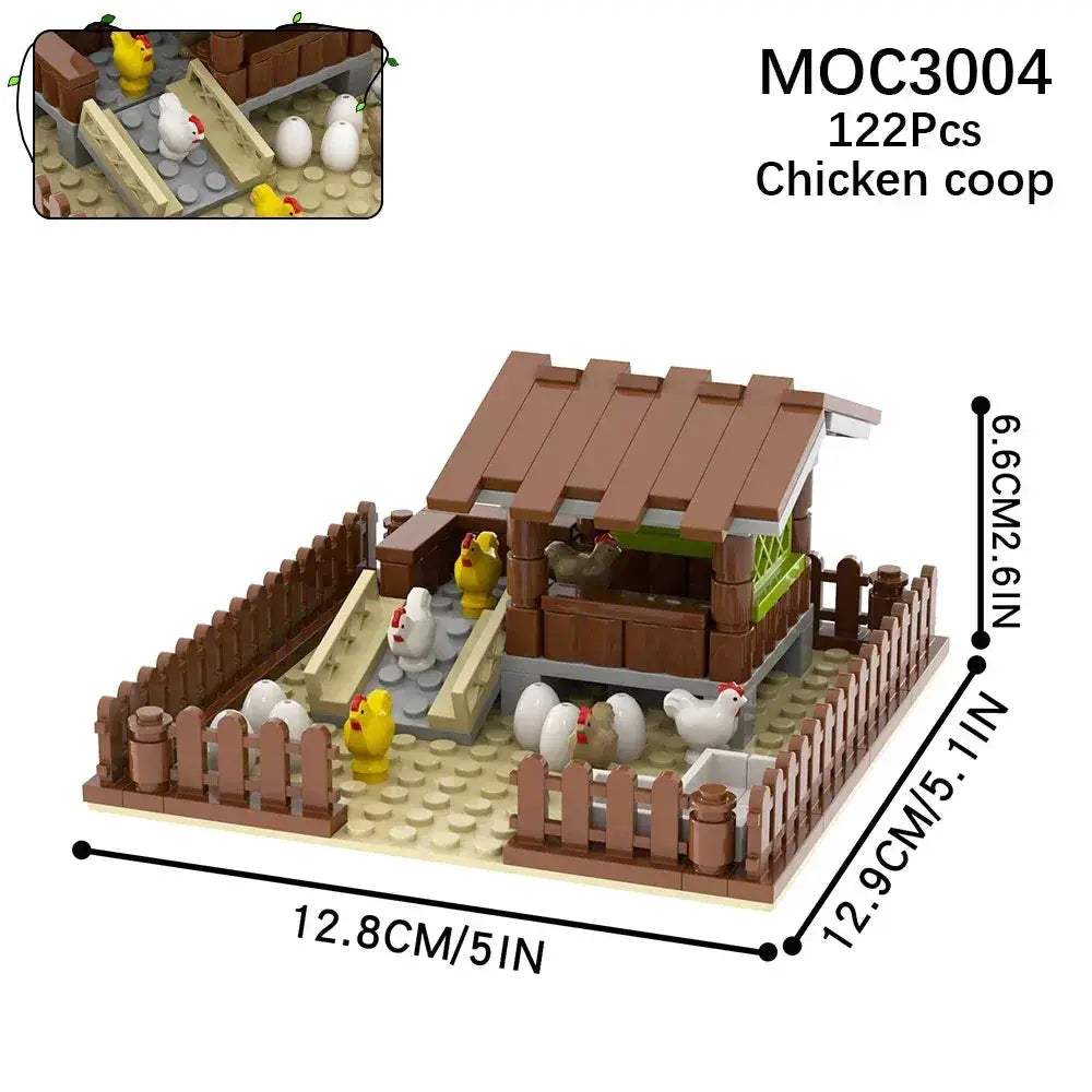 Farm Building Blocks Set With Flower And Animal Figures - ToylandEU