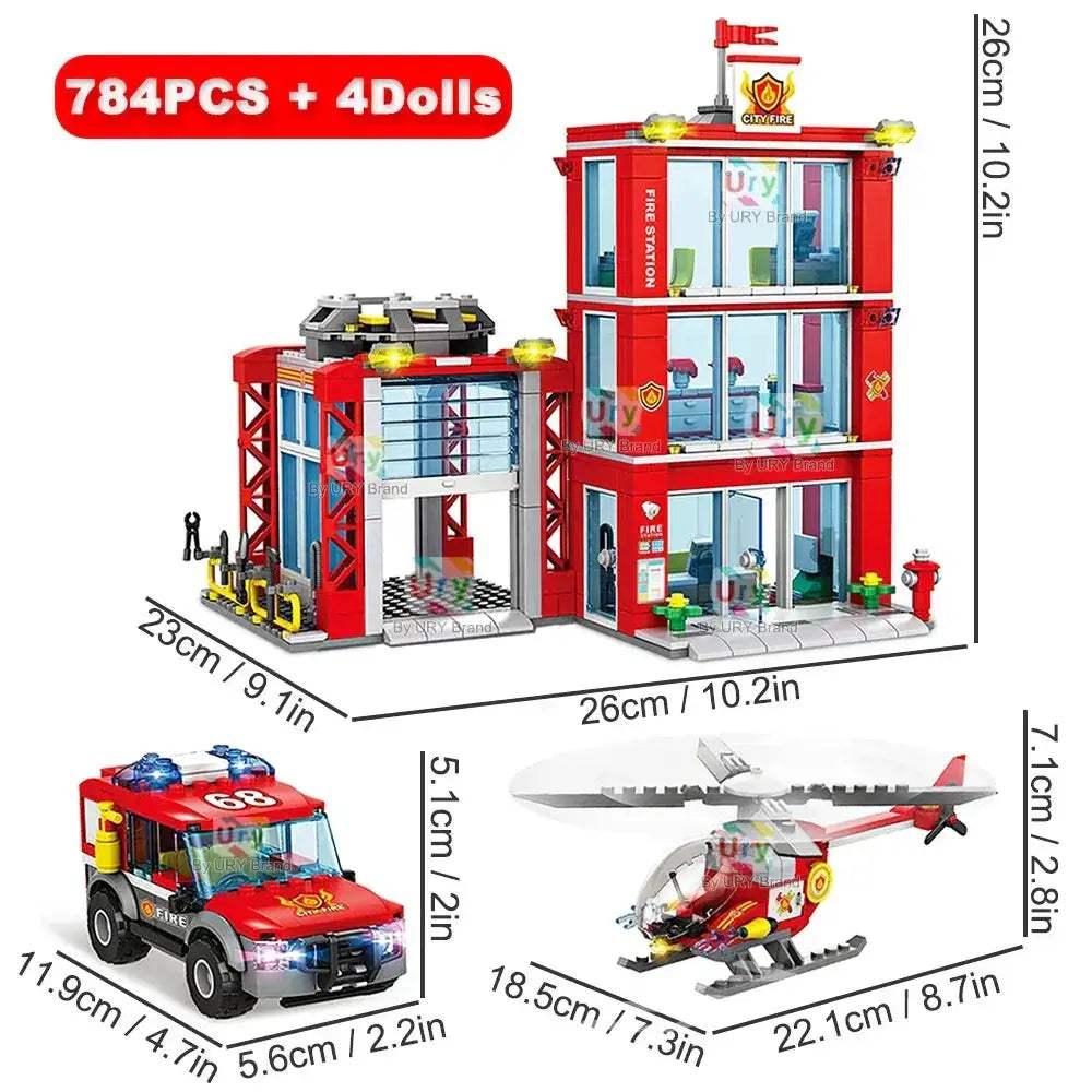MOC Firefighter Ladder Truck LEGO Compatible Building Blocks Set - ToylandEU