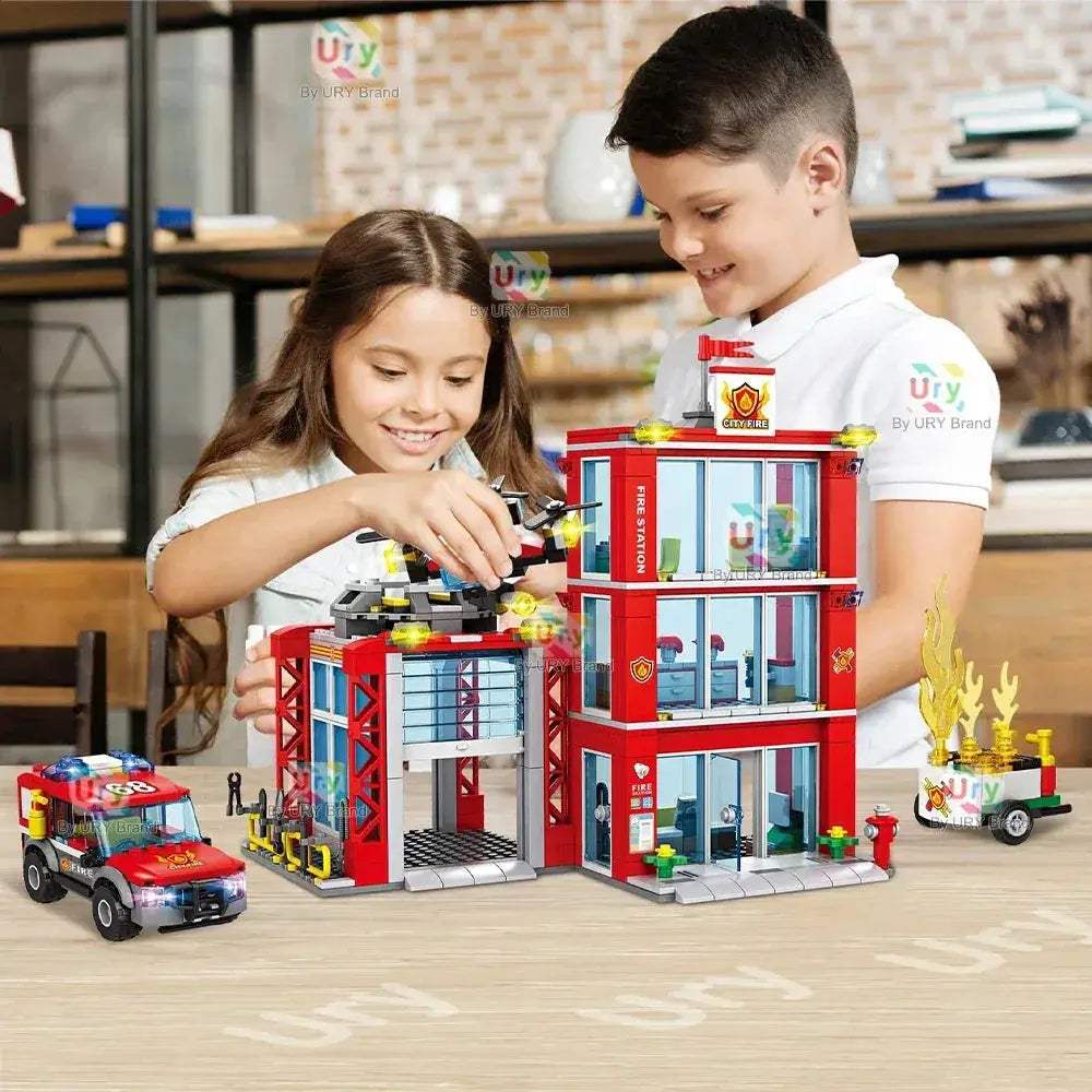 MOC Firefighter Ladder Truck LEGO Compatible Building Blocks Set - ToylandEU