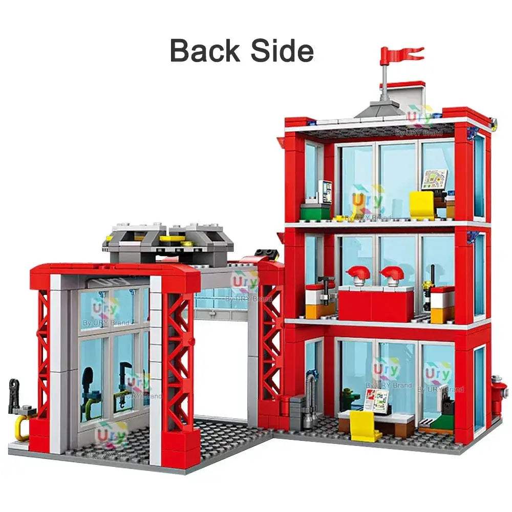 MOC Firefighter Ladder Truck LEGO Compatible Building Blocks Set - ToylandEU