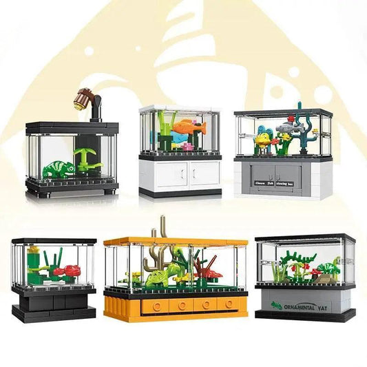  MOC Fish Tank Building Blocks Set Pet Creative Diy Educational Bricks -  ToylandEU™