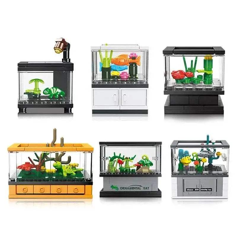 Fish Tank Building Blocks Set Pet Creative Diy Educational Bricks - ToylandEU