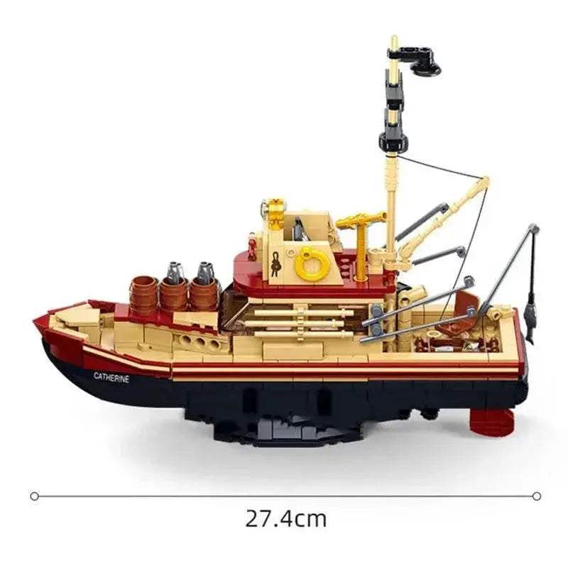 Fishing Boat Trawler Great White Shark Building Blocks Set - ToylandEU
