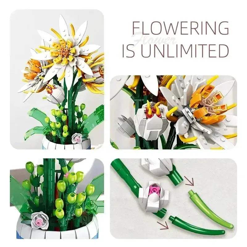 Flower Bonsai Building Blocks Kit For Creative Desktop Decor - ToylandEU