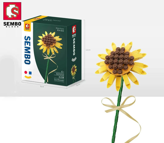  MOC Flower Bouquet Building Blocks Carnation Sunflower Daffodil Model Bricks Kids DIY Toy Gift -  ToylandEU™