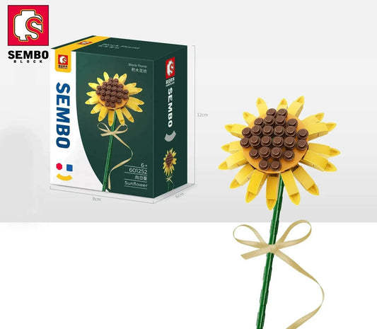  MOC Flower Bouquet Building Blocks Carnation Sunflower Daffodil Model Bricks Kids DIY Toy Gift -  ToylandEU™