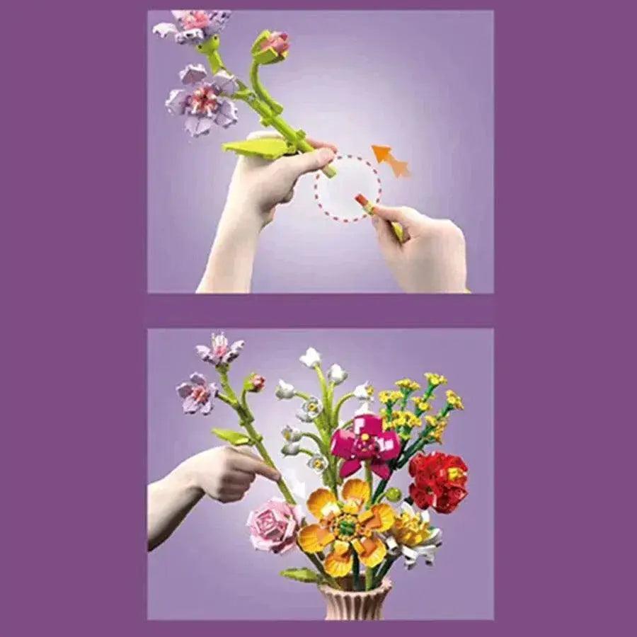  MOC Flower Bouquet Building Blocks Eternal Flower Rose Sunflower Set -  ToylandEU™
