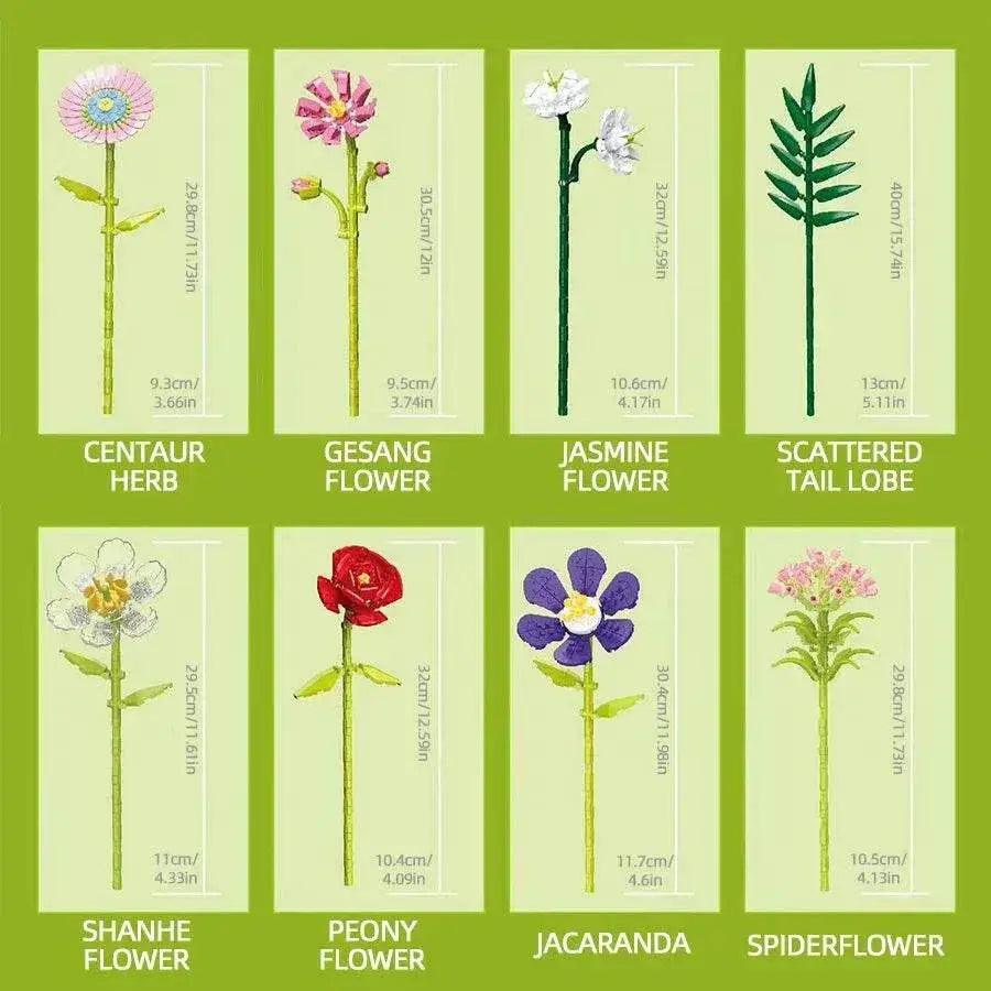  MOC Flower Bouquet Building Blocks Eternal Flower Rose Sunflower Set -  ToylandEU™