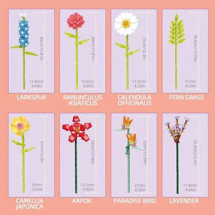  MOC Flower Bouquet Building Blocks Eternal Flower Rose Sunflower Set -  ToylandEU™