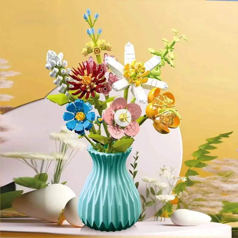 Flower Bouquet Building Blocks Eternal Flower Rose Sunflower Set - ToylandEU