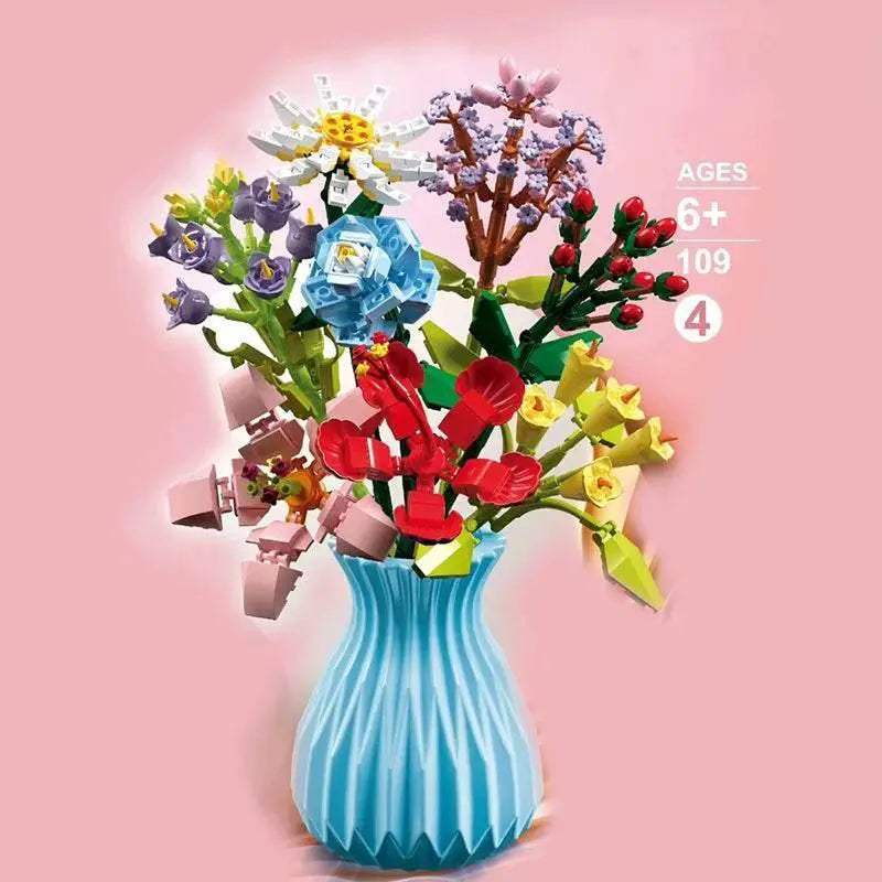 Flower Bouquet Building Blocks Eternal Flower Rose Sunflower Set - ToylandEU