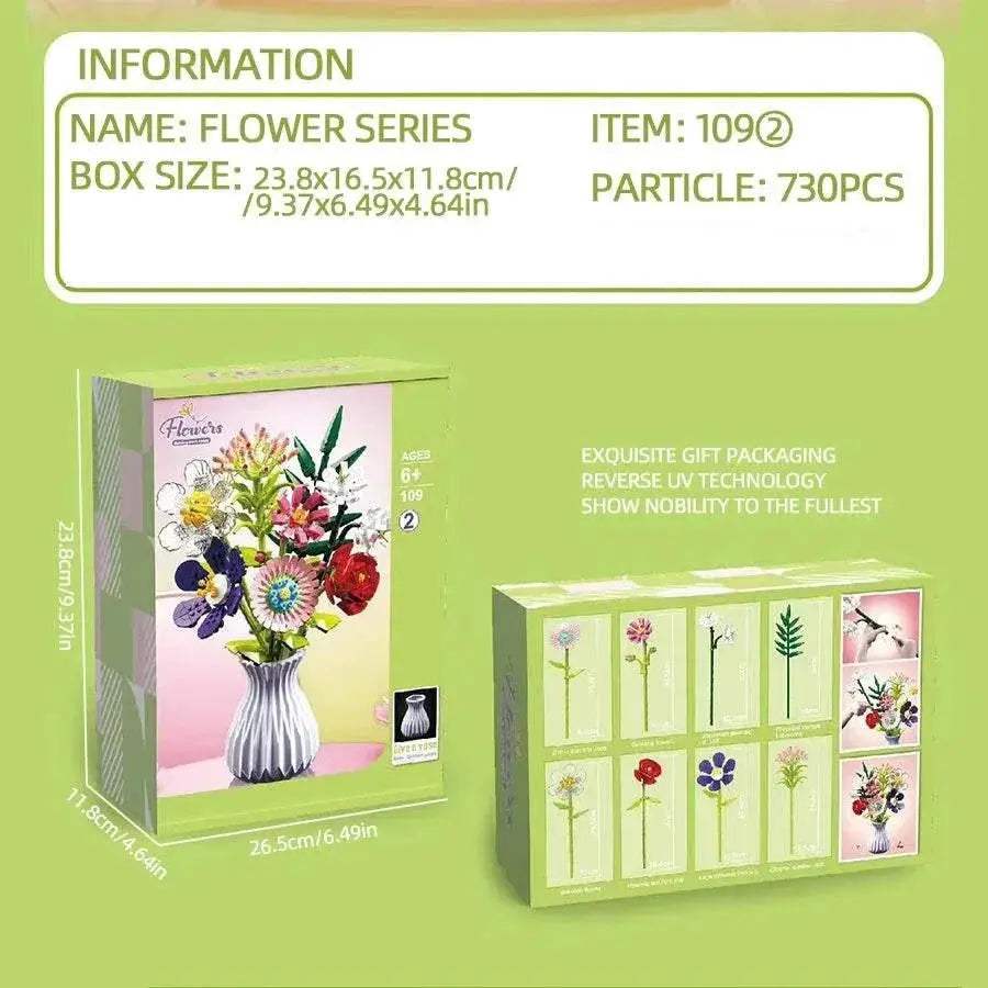 Flower Bouquet Building Blocks Eternal Flower Rose Sunflower Set - ToylandEU