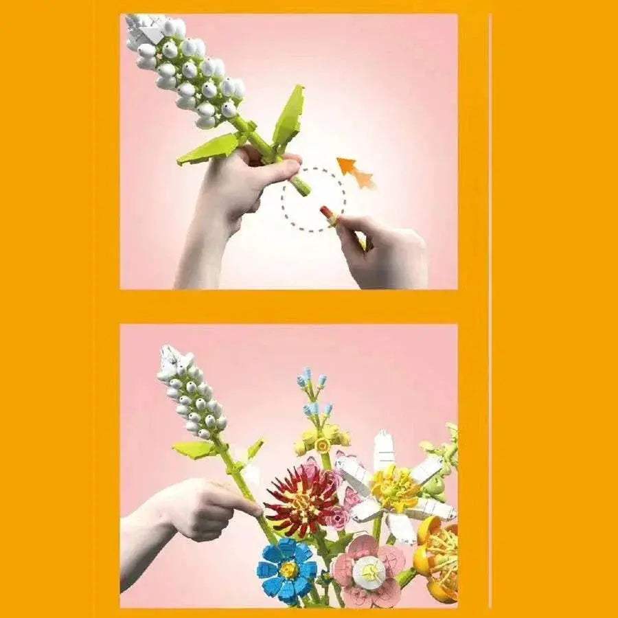 Flower Bouquet Building Blocks Eternal Flower Rose Sunflower Set - ToylandEU