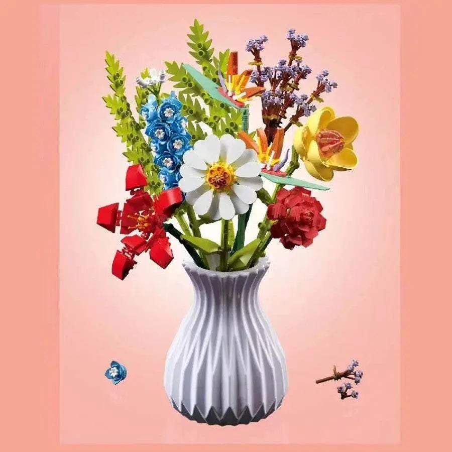 Flower Bouquet Building Blocks Eternal Flower Rose Sunflower Set - ToylandEU