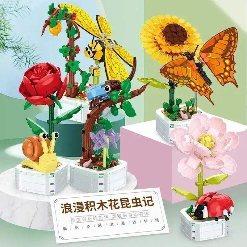 MOC Flower Building Blocks Bouquet Set For Creative Home Decor - ToylandEU