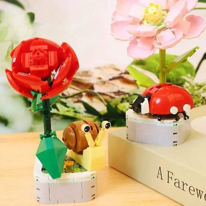 MOC Flower Building Blocks Bouquet Set For Creative Home Decor - ToylandEU
