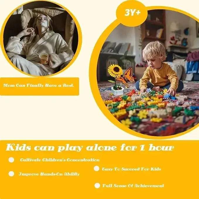 MOC Flower Building Blocks Bouquet Set For Creative Home Decor - ToylandEU