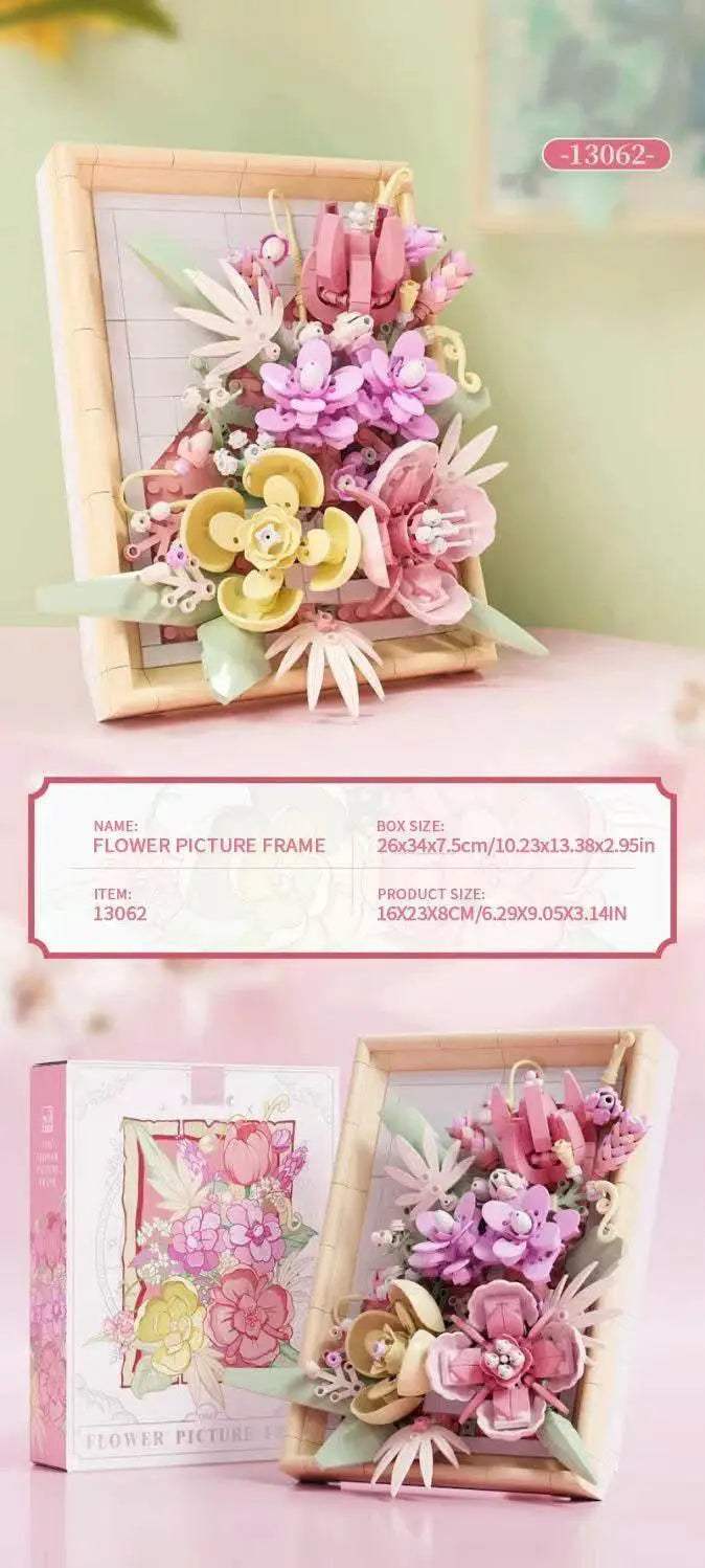 Flower Photo Frame Building Blocks Fantasy Flower Bouquet Model - ToylandEU