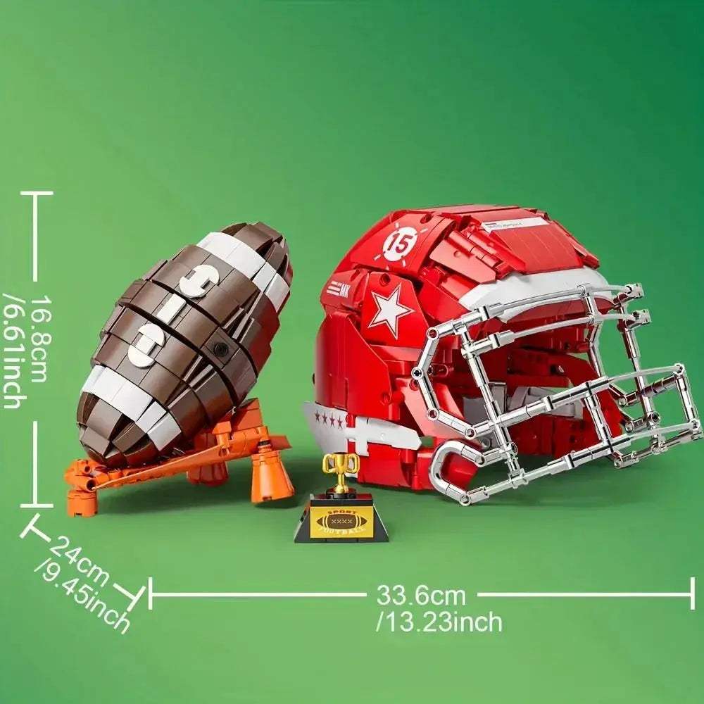 Football Helmet Building Blocks Set For DIY Fun And Gifts - ToylandEU