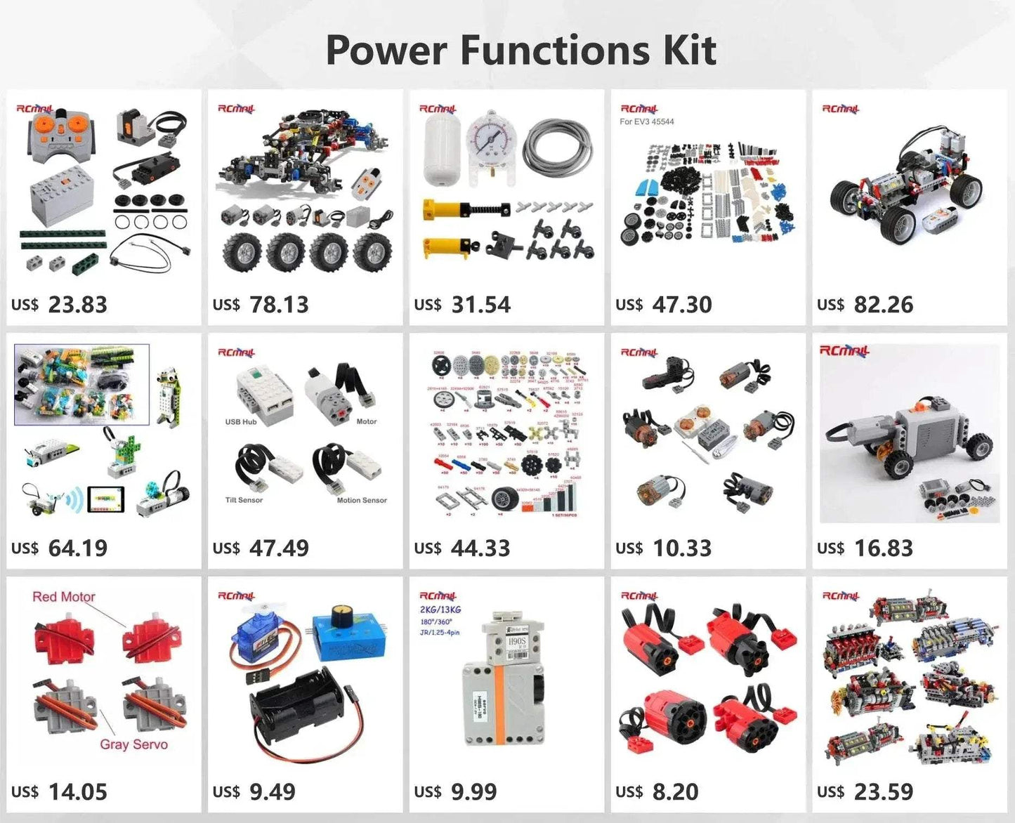 For Power Functions Parts Building Blocks Train Track Motor Battery Box Receiver for Legoeds - ToylandEU