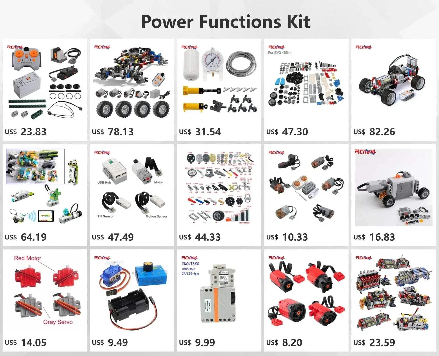 For Power Functions Parts Building Blocks Train Track Motor Battery Box Receiver for Legoeds - ToylandEU