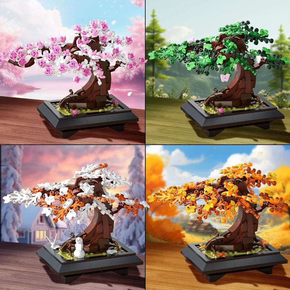 MOC Four Season Flower Bonsai Building Blocks Tree Gift - ToylandEU