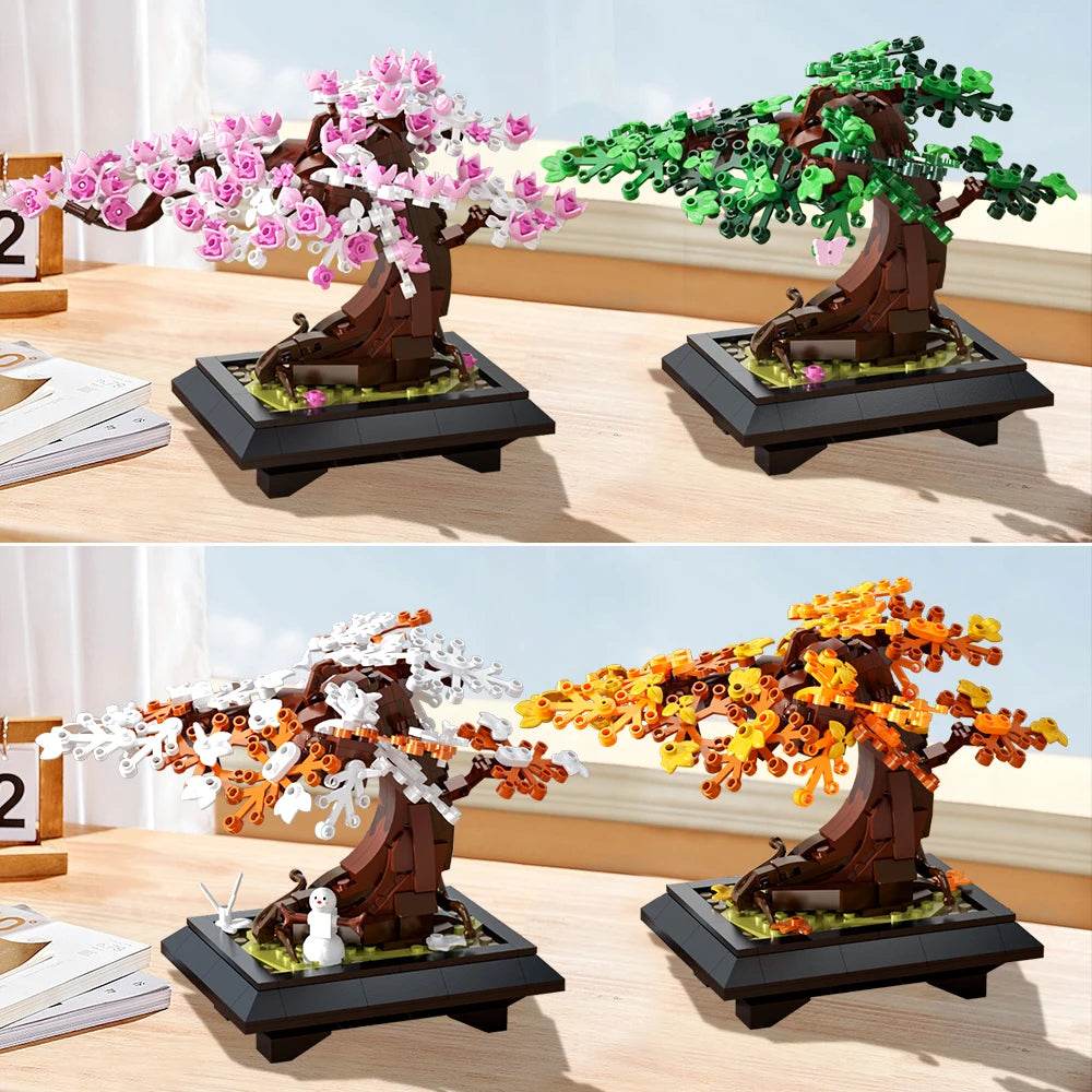 MOC Four Season Flower Bonsai Building Blocks Tree Gift - ToylandEU