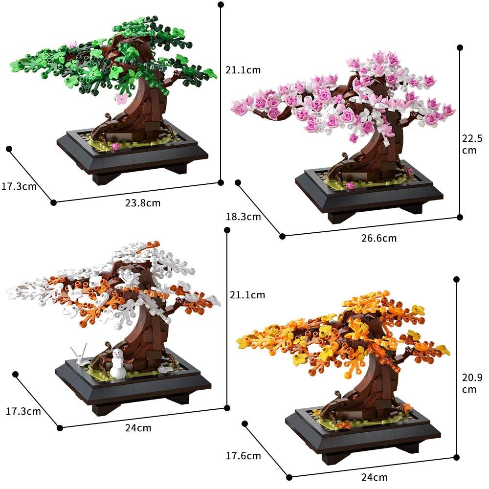 MOC Four Season Flower Bonsai Building Blocks Tree Gift - ToylandEU