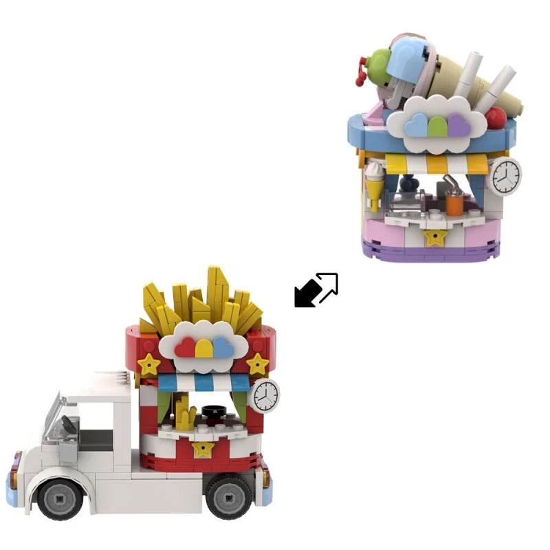 MOC French Fries Food Truck Model Building Blocks Gift Building Bricks MOC - ToylandEU