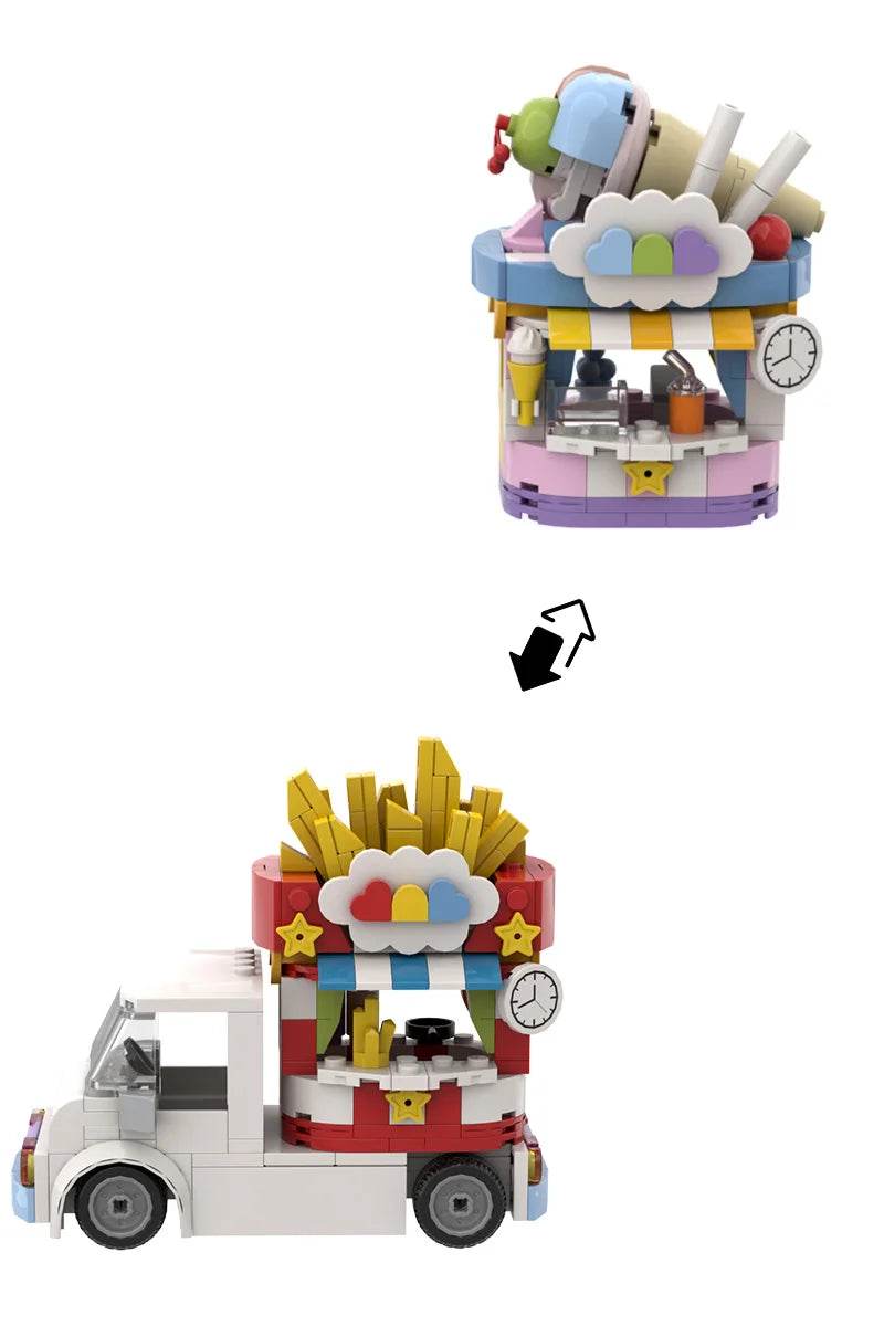 MOC French Fries Food Truck Model Building Blocks Gift Building Bricks MOC - ToylandEU