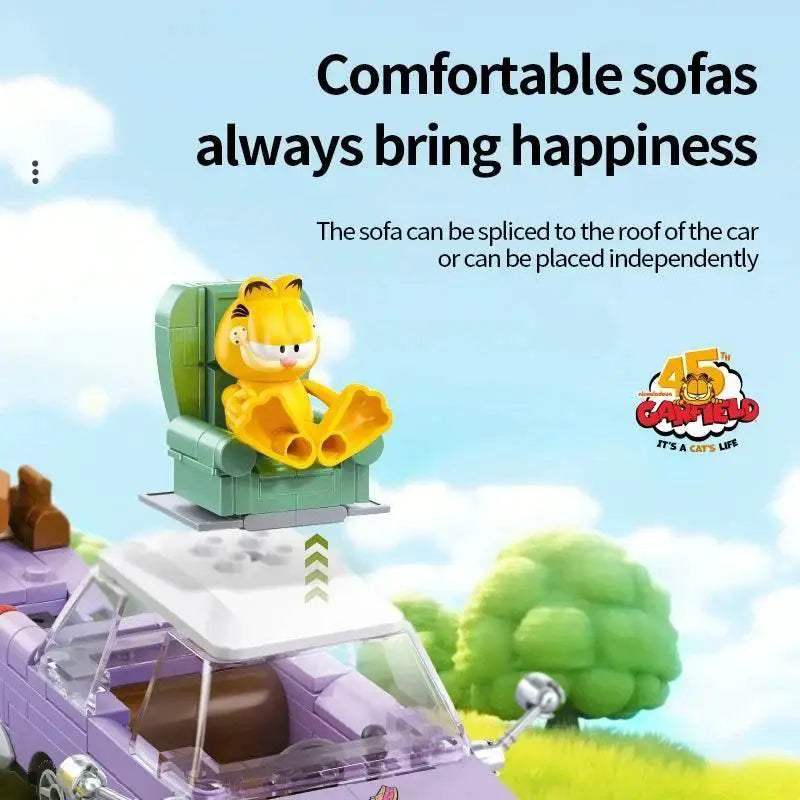 Garfield Car Building Blocks City Magic Cartoon Cat Figures - ToylandEU