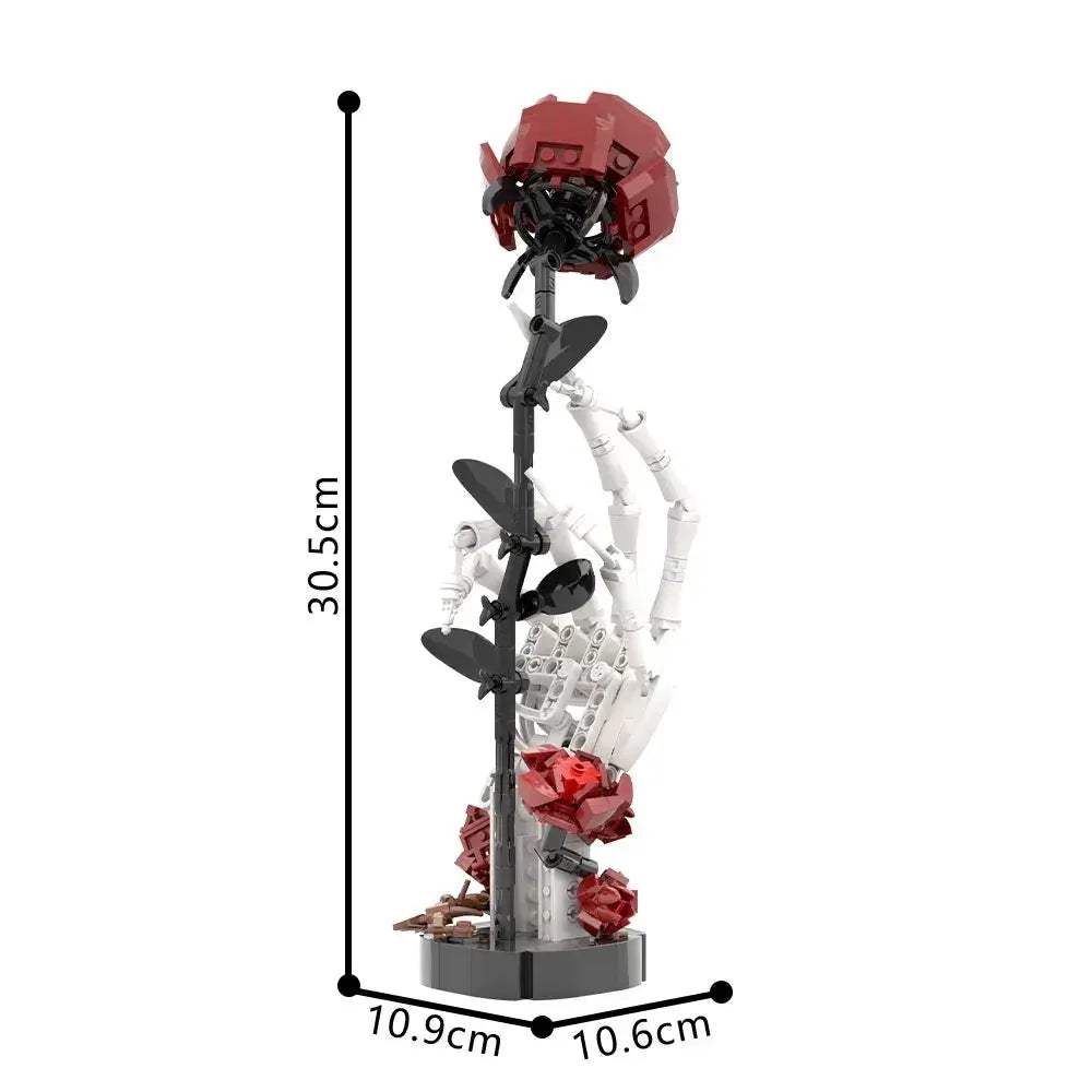 Gothic Skull Rose Building Blocks Model Kit for Adult Collectors - ToylandEU