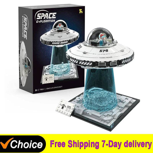 MOC High Difficulty Space UFO Alien Spaceship Model Puzzle - ToylandEU