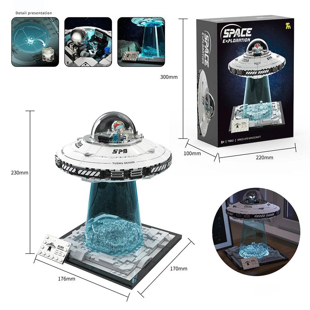 MOC High Difficulty Space UFO Alien Spaceship Model Puzzle - ToylandEU