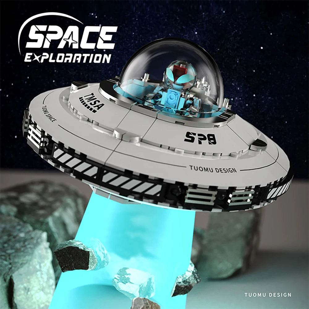 MOC High Difficulty Space UFO Alien Spaceship Model Puzzle - ToylandEU