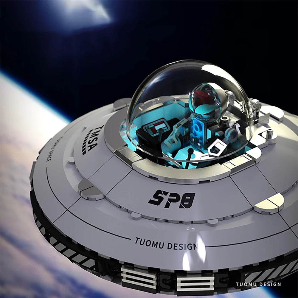 MOC High Difficulty Space UFO Alien Spaceship Model Puzzle - ToylandEU