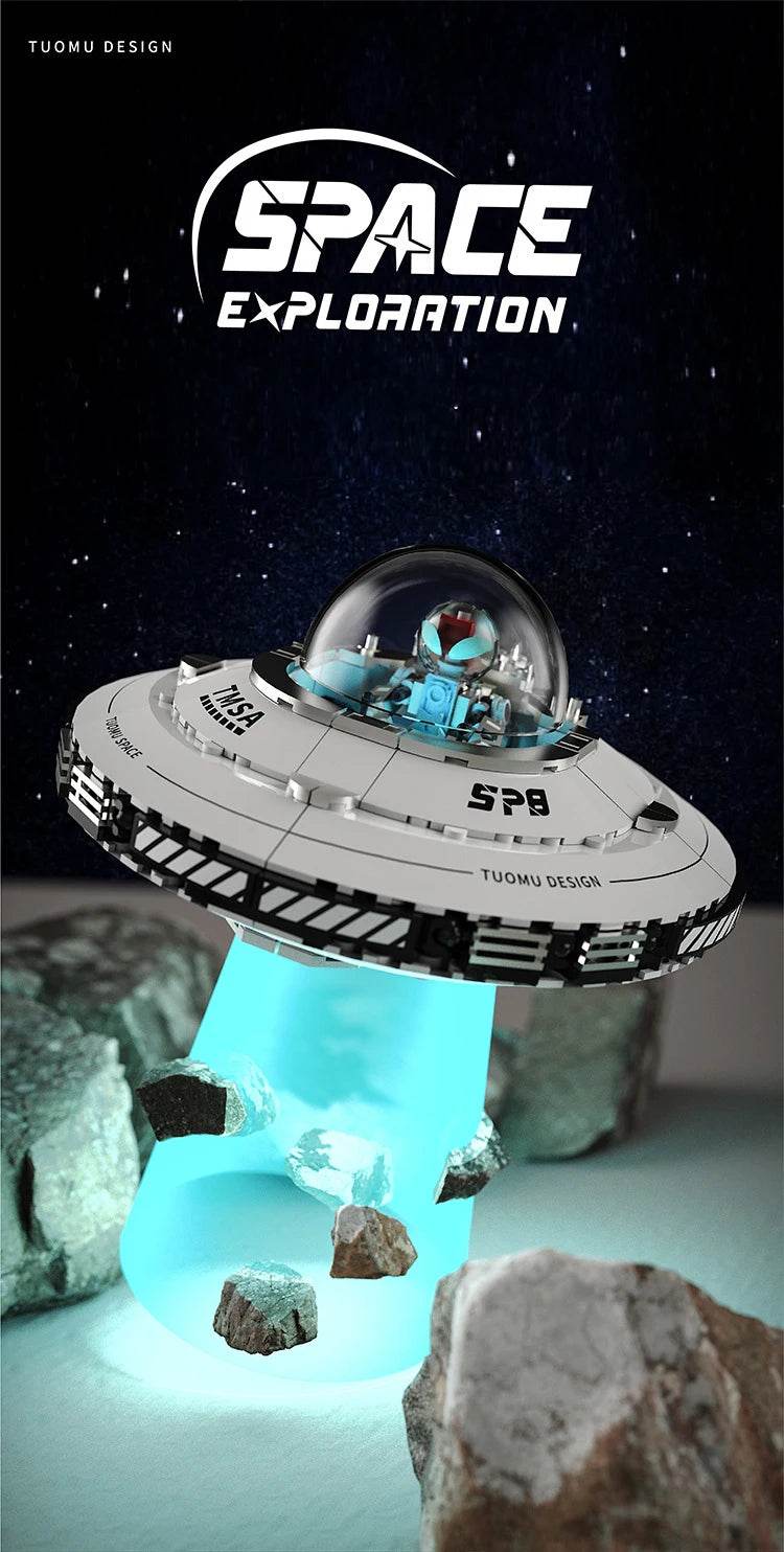 MOC High Difficulty Space UFO Alien Spaceship Model Puzzle - ToylandEU